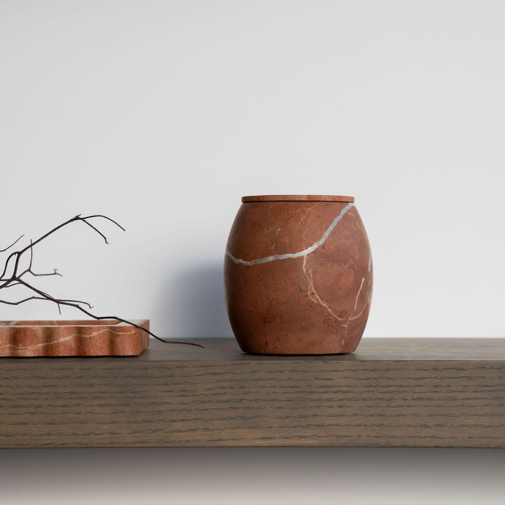 Collector Cannister – Stylish stone storage vessel, perfect for organizing miscellanea or as a pen cup. Combines modern design with practical simplicity to enhance workspace or home décor.