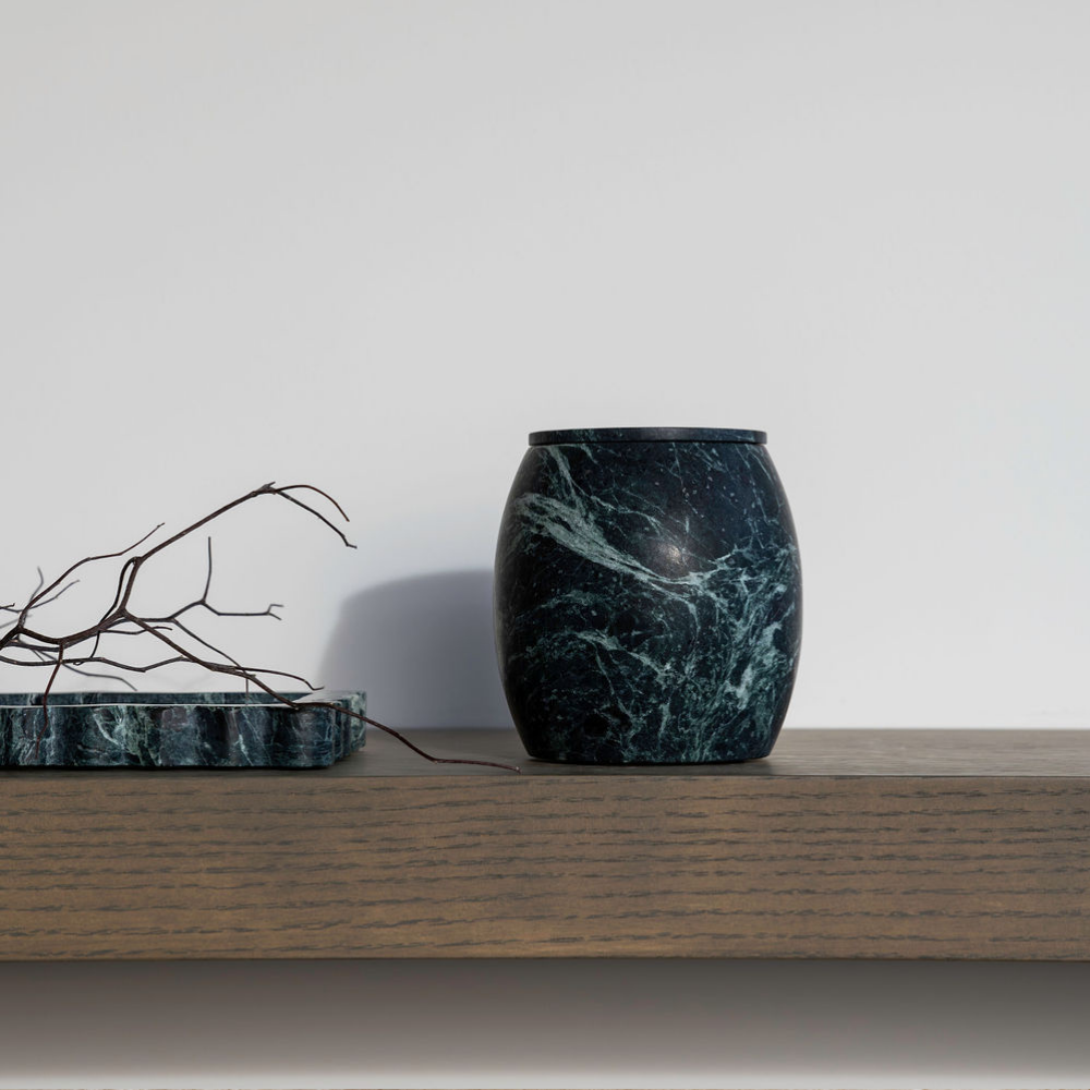 Collector Cannister – Stylish stone storage vessel, perfect for organizing miscellanea or as a pen cup. Combines modern design with practical simplicity to enhance workspace or home décor.