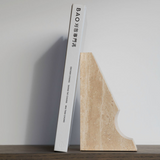 Lunar Sculpted Bookend Beige Travertine
