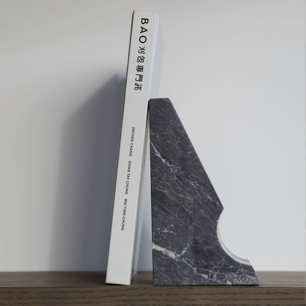 Lunar Sculpted Bookend – Elegant homeware bookend with a unique design. Perfect for adding a touch of celestial charm to bookshelves, offices, or living rooms, blending style and functionality