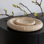 Solstice small sculpted tray, elegantly designed, perfect for adding a luxurious, artistic touch to upscale interiors or as a unique decor accent.