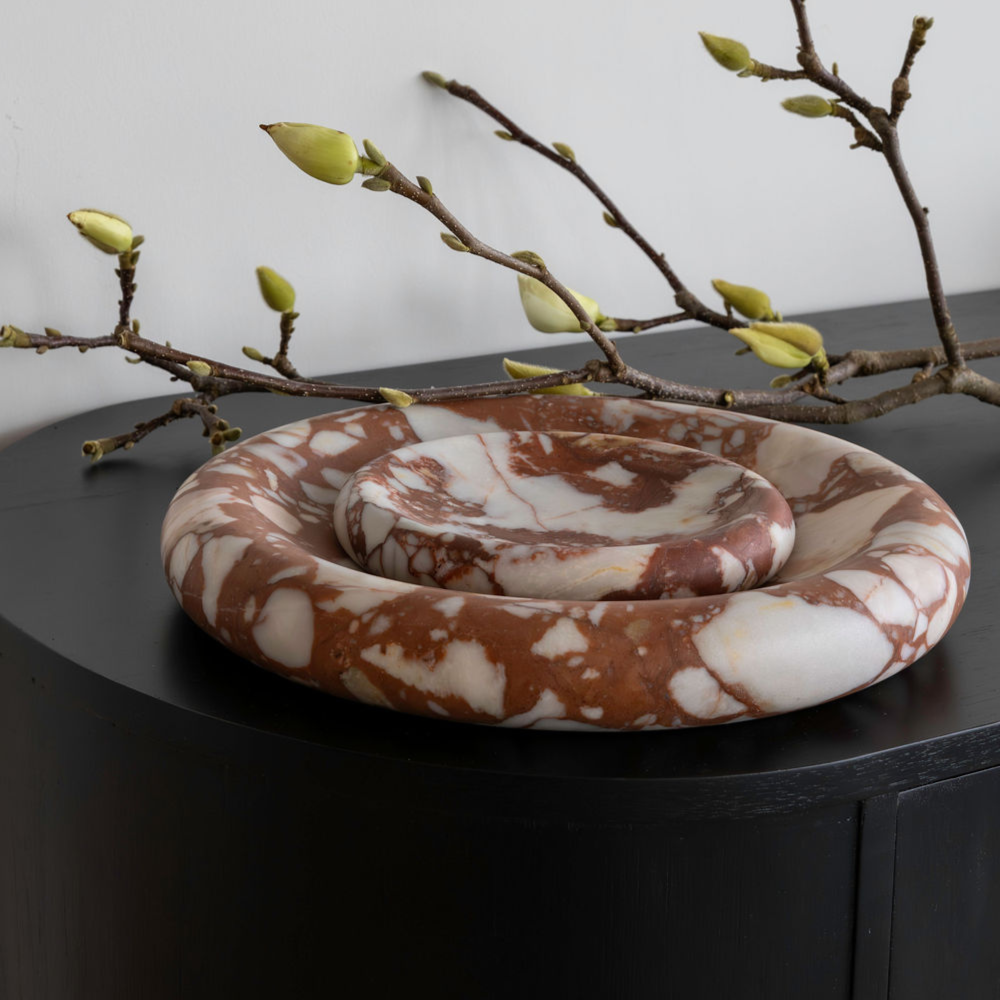 Solstice small sculpted tray, elegantly designed, perfect for adding a luxurious, artistic touch to upscale interiors or as a unique decor accent.