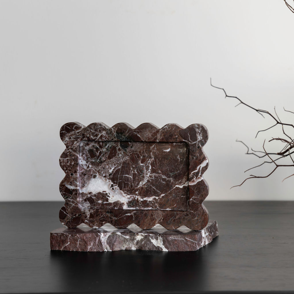 Palazzo small scalloped tray with matching incense holder, elegant and unique design for luxurious home decor, perfect for adding a refined touch to any space