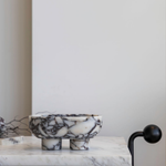 The Muse Footed Oval Tray Viola Calacatta