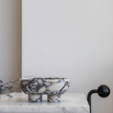 The Muse Footed Oval Tray Viola Calacatta
