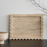 Palazzo Large Scalloped Tray – Elegant luxury homeware tray with intricate scalloped edges, inspired by palatial architecture. Perfect for adding grandeur to living or work spaces, combining beauty and functionality