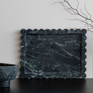 Palazzo Large Scalloped Tray – Elegant luxury homeware tray with intricate scalloped edges, inspired by palatial architecture. Perfect for adding grandeur to living or work spaces, combining beauty and functionality