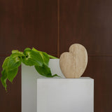 Amour Large Table Sculpture Beige Travertine