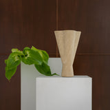 Clover Tall Sculpture Beige Travertine
