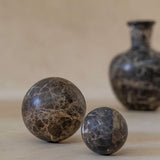 Orbit Table Sculpture - Large Brown Emperador