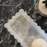 Palazzo Small Scalloped Bar Tray – Luxury narrow tray with scalloped edges, perfect for small spaces. Elegant design inspired by palatial architecture, ideal for bedroom, bathroom, or living room.