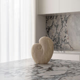 Amour Large Table Sculpture Beige Travertine