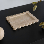 Palazzo Medium Scalloped Tray Beige Travertine