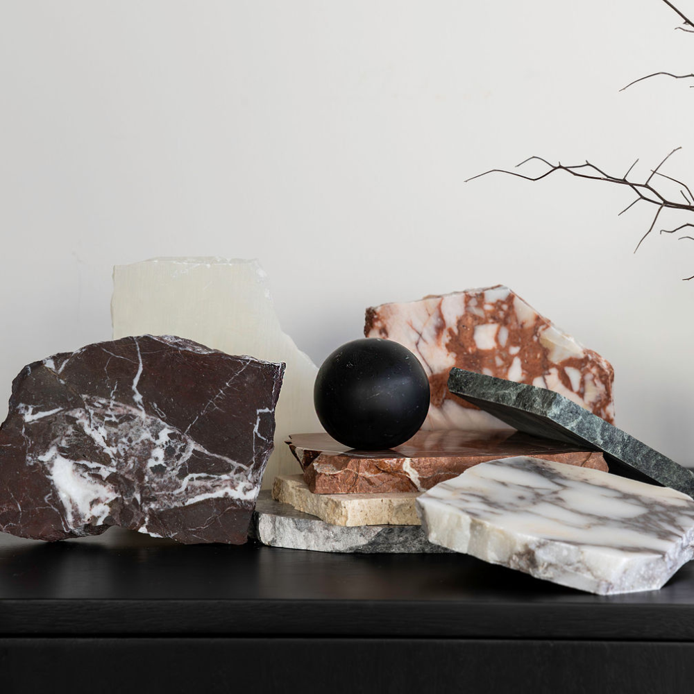 Stone Cuts | Online Homewares Store Unique small and medium raw stone offcuts in a variety of colors, perfect for photographers, stylists, and interior decorators looking to add an authentic, one-of-a-kind touch to luxury spaces