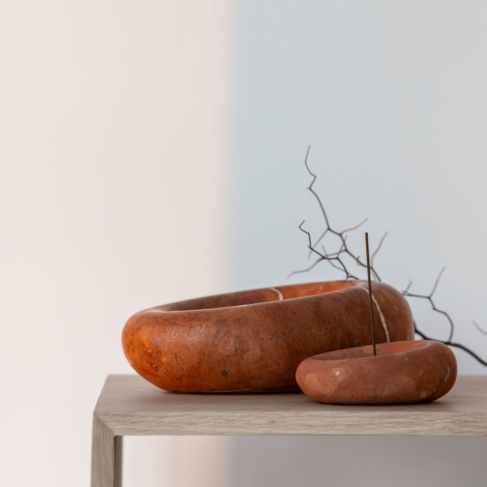 Eclipse Small Sculpted Dish & Incense Holder – Compact, versatile homeware inspired by celestial harmony, perfect for keepsakes or incense. Adds sophistication and mindful ambiance to any room.