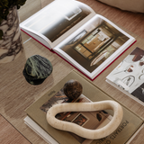 Meridian Rope Sculpture Beige Travertine