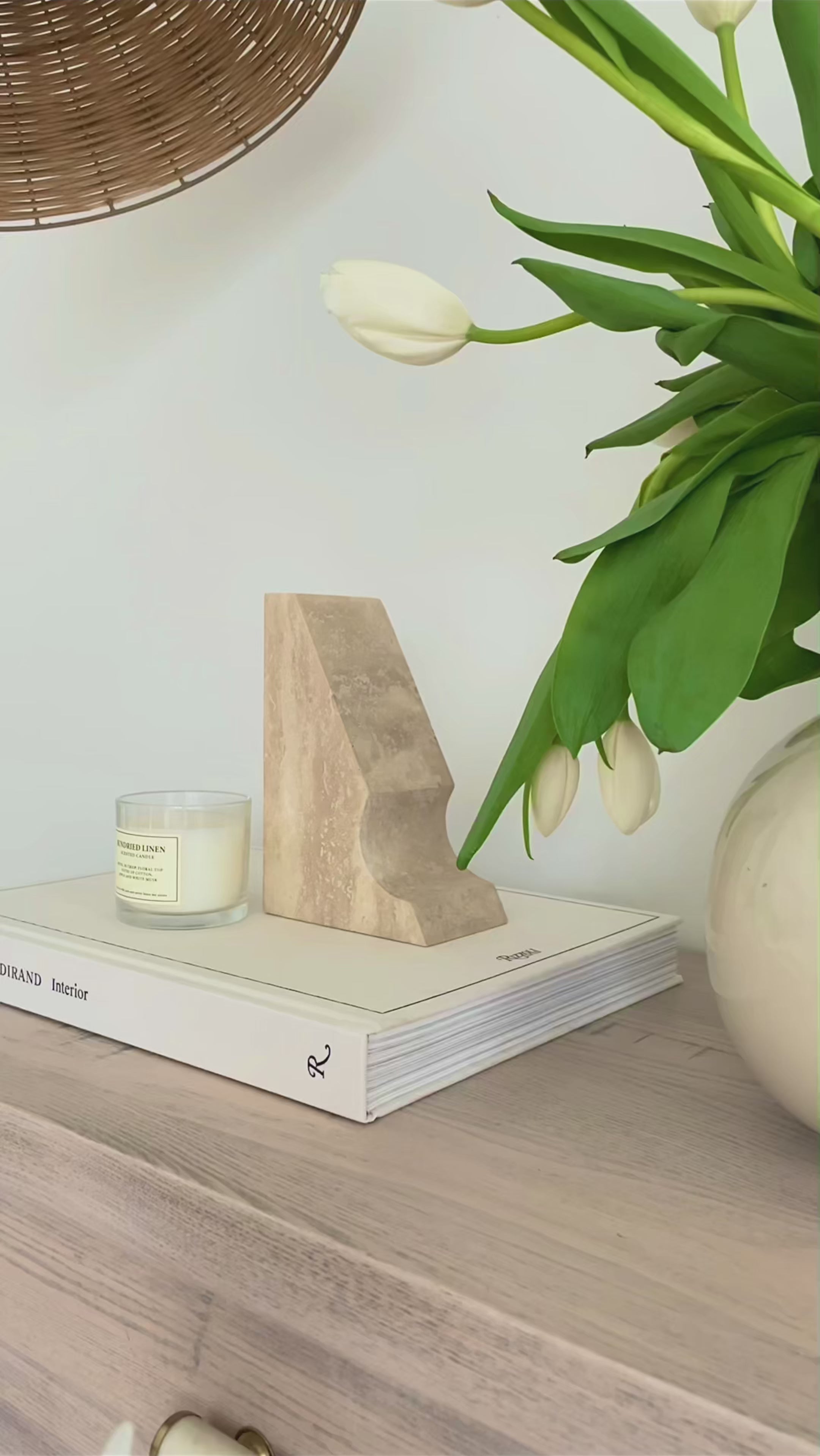 Lunar Sculpted Bookend – Elegant homeware bookend with a unique design. Perfect for adding a touch of celestial charm to bookshelves, offices, or living rooms, blending style and functionality