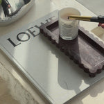 Palazzo Small Scalloped Bar Tray – Luxury narrow tray with scalloped edges, perfect for small spaces. Elegant design inspired by palatial architecture, ideal for bedroom, bathroom, or living room.